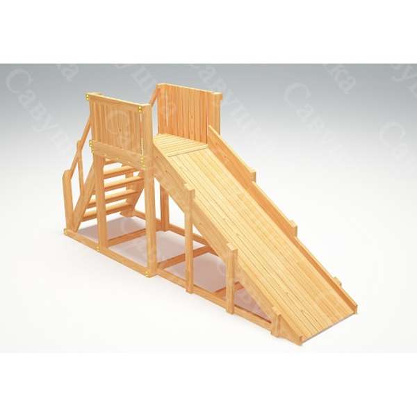 Купить зимняя деревянная горка савушка зима wood 2 - 64 000 руб.