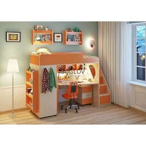 Кровать-чердак Легенда 4.3 с полками