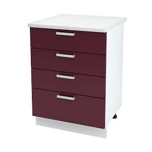 Шкаф напольный с четырьмя ящиками Дина ШН4Я 600 Б/СТ