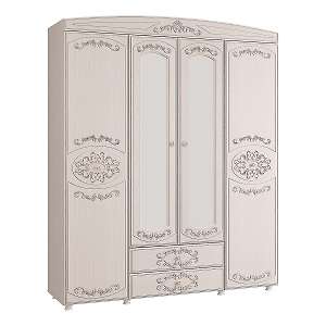 Шкаф четырехдверный комбинированный с зеркалом Каролина