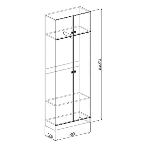 Купить шкаф 2-х дверный вега - 11 960 руб.