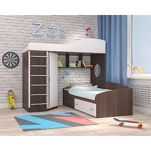 Кровать двухъярусная Кадет 2 с металлической лестницей