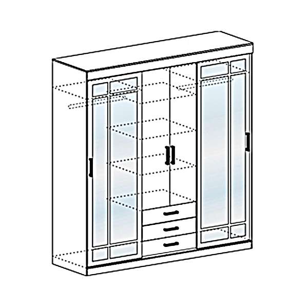 Купить шкаф-купе трехдверный лдсп лидер-2м - 24 044 руб.