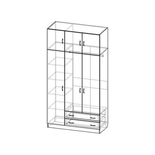 Купить шкаф трехстворчатый с антресолью шр-322 - 15 990 ₽