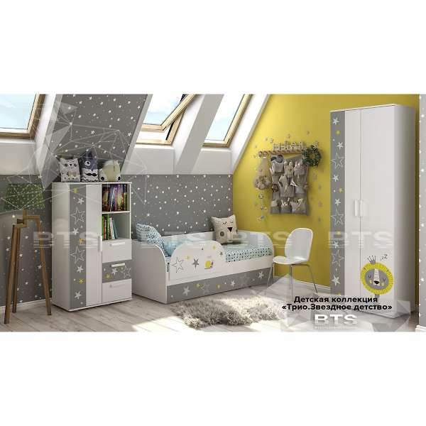 Купить шкаф для одежды трио шк-09 звездное детство - 13 483 руб.