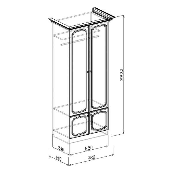 Купить шкаф платяной 13 диана мдф - 14 482 руб.