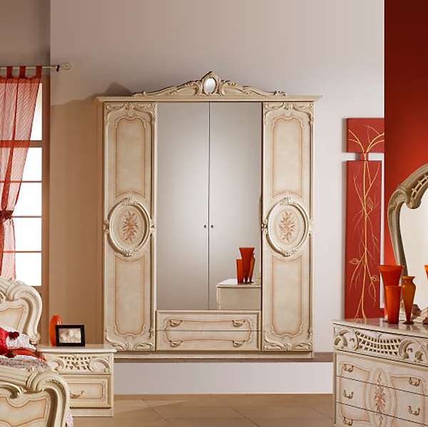 Купить шкаф четырехдверный с зеркалами роза - 41 745 руб.