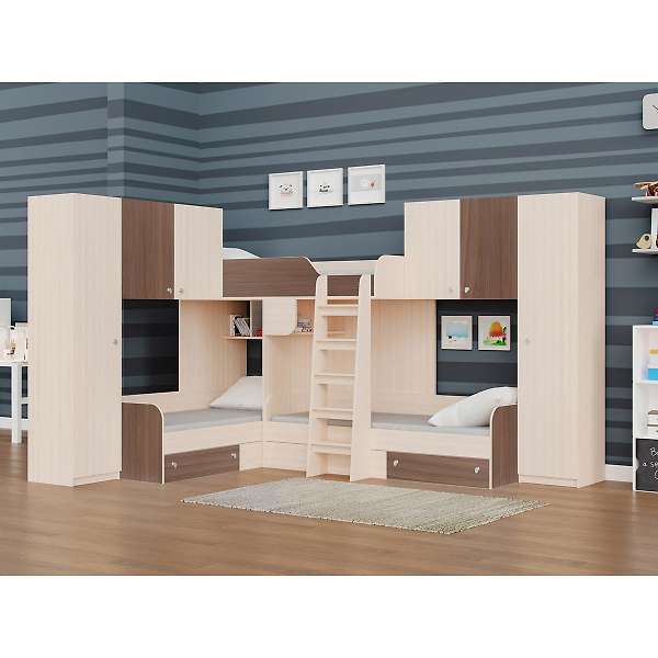 Купить кровать трехместная двухъярусная трио/3 - 58 400 руб.