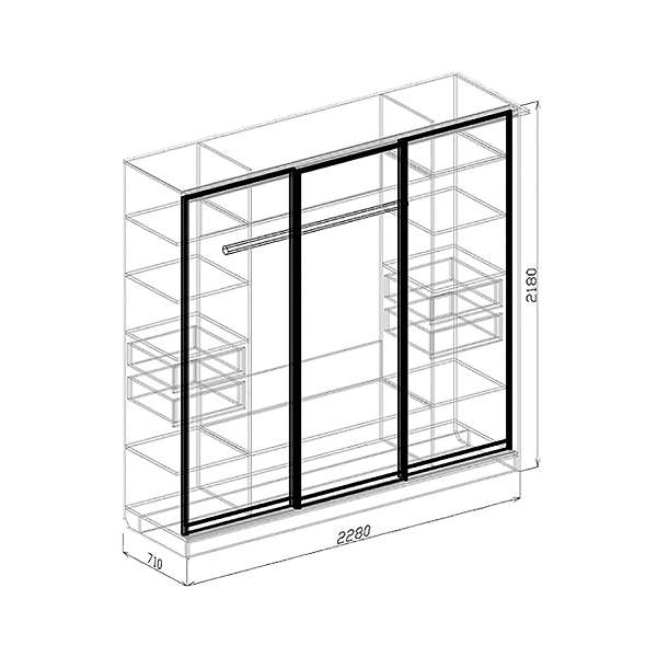 Купить шкаф-купе трехдверный роберта - 50 894 руб.