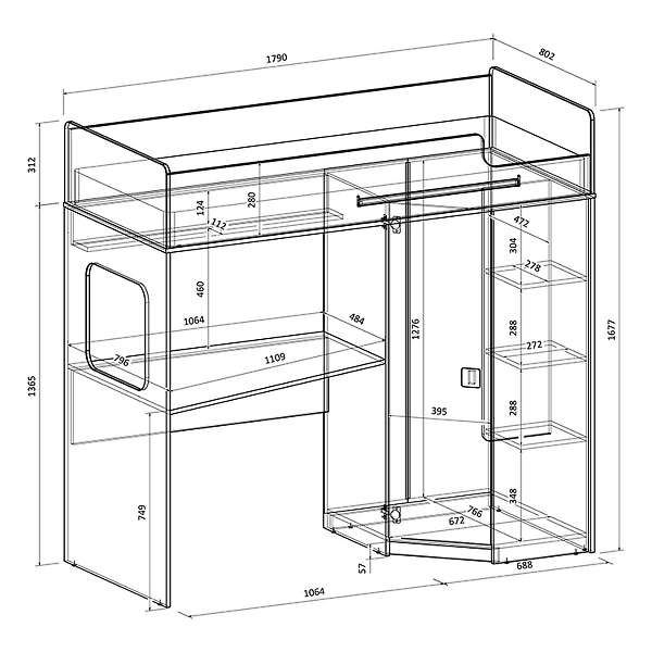Купить кровать-чердак легенда в603.1 - 25 550 ₽