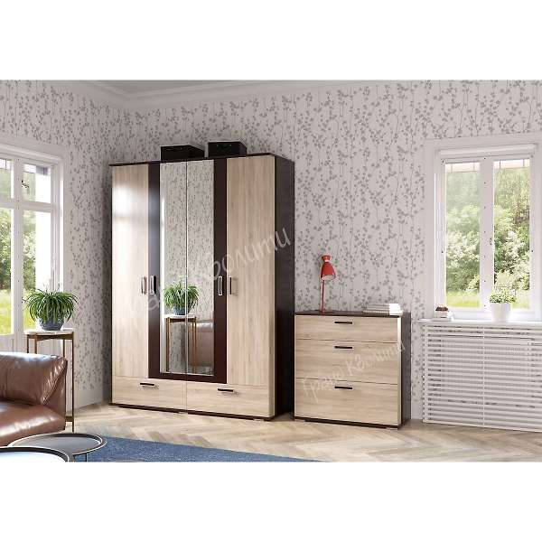 Купить шкаф 4-х дверный с ящиками даллас 4-4818 - 26 640 руб.