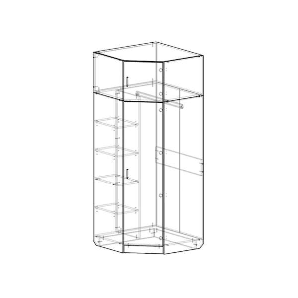 Купить шкаф угловой с антресолью ушр-301 - 15 440 руб.