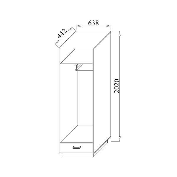 Купить шкаф для одежды двухдверный визит-6 квадро - 17 390 руб.
