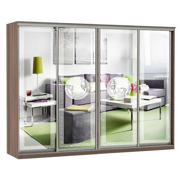 Купить шкаф-купе модерн 2362 (зеркало с пескоструем, 4 секции) - 56 221 руб.