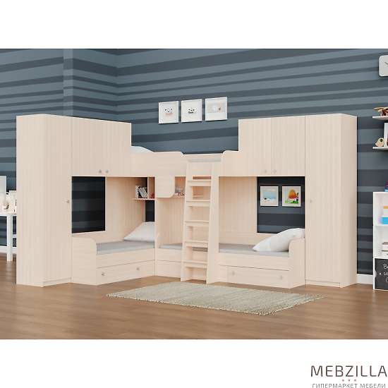 Купить кровать трехместная двухъярусная трио/3 - 58 400 руб.