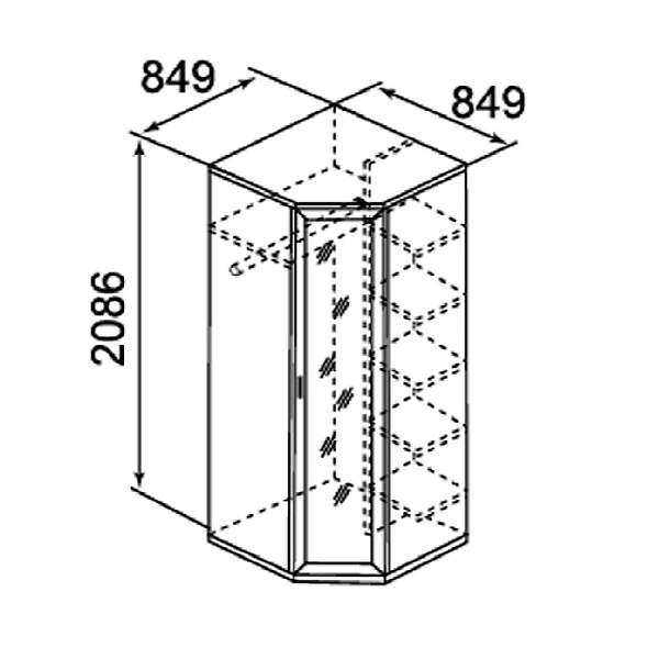 Купить шкаф для одежды угловой с зеркалом ника-люкс 30р - 20 319 руб.