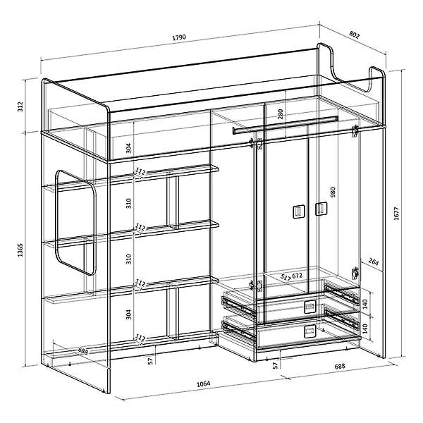 Купить кровать-чердак легенда а604.3 - 30 810 ₽