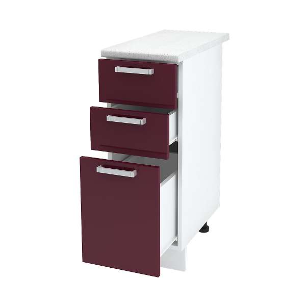 Купить шкаф напольный с тремя ящиками юлия шн3я 300 б/ст - 4 194 ₽