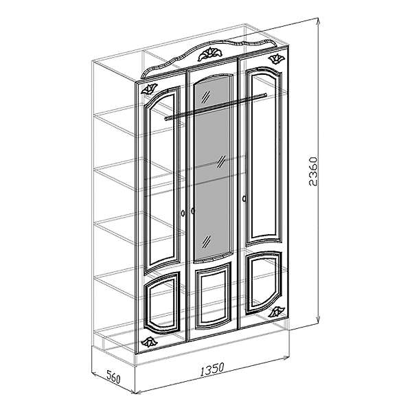Купить шкаф трехдверный валенсия - 22 989 ₽
