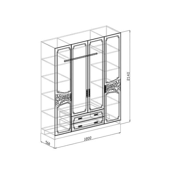 Купить шкаф четырехдверный тифани - 35 878 руб.