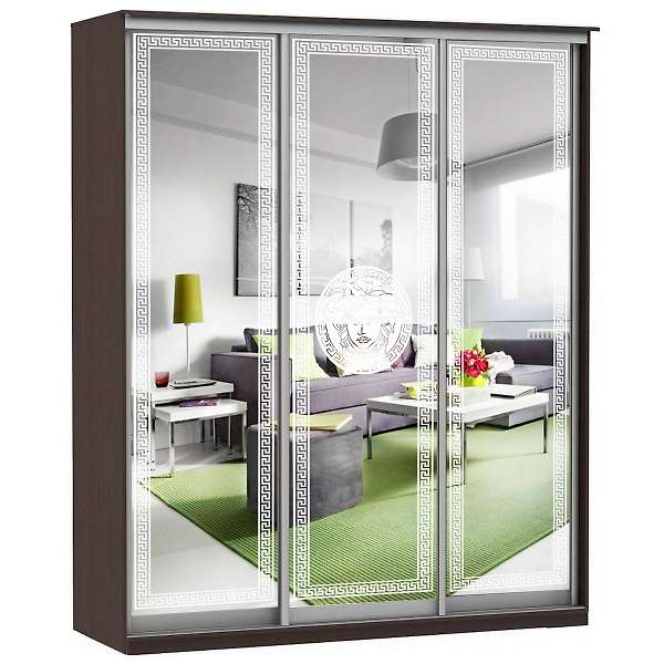 Купить шкаф-купе модерн 2362 (зеркало с пескоструем, 3 секции) - 55 741 руб.