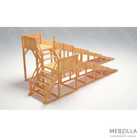 Купить зимняя деревянная горка савушка зима wood 7 - 243 000 руб.