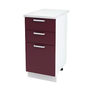Шкаф напольный с тремя ящиками Лира ШН3Я 400 Б/СТ