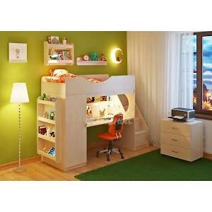 Кровать-чердак Легенда 9.4 с полками