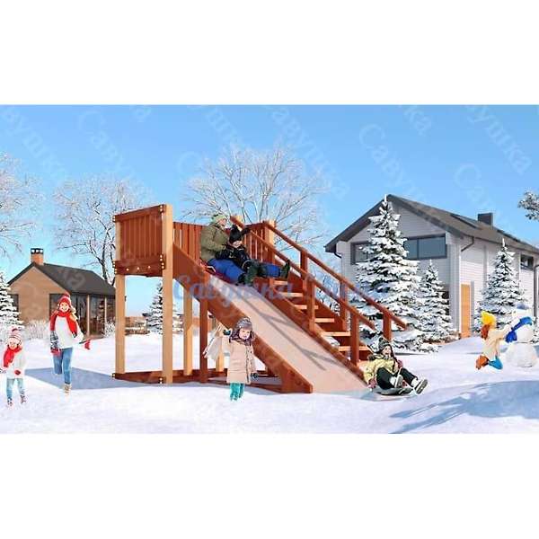 Купить зимняя деревянная горка савушка зима 3 - 83 000 руб.