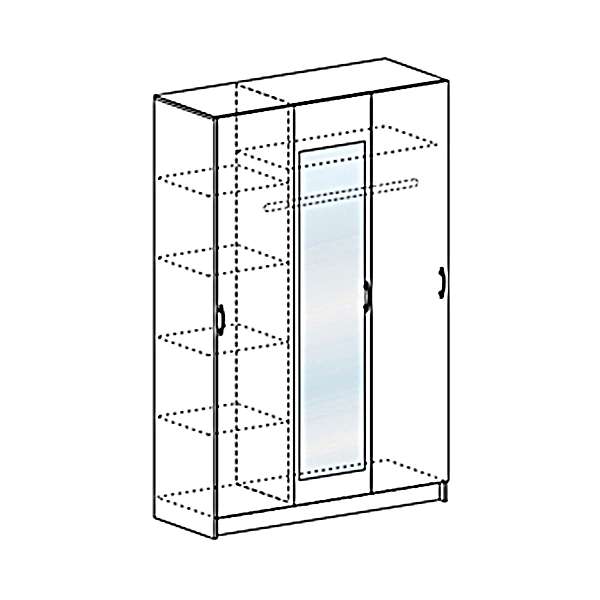 Купить шкаф 3х створчатый бася шк 553 - 12 542 руб.