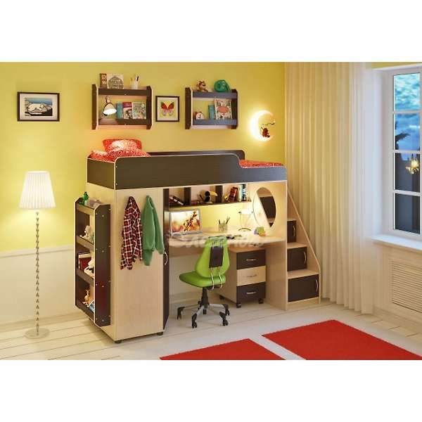 Купить кровать-чердак легенда 4.3 с полками - 37 700 ₽
