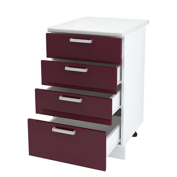 Купить шкаф напольный с четырьмя ящиками дина шн4я 500 б/ст - 4 790 руб.