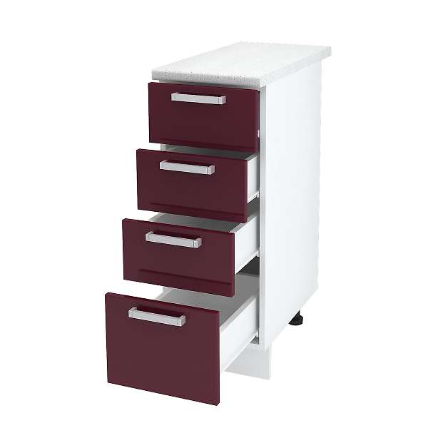 Купить шкаф напольный с четырьмя ящиками бетон шн4я 300 б/ст - 4 199 ₽