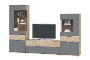 Стенка в гостиную в современном стиле Вегас, серый