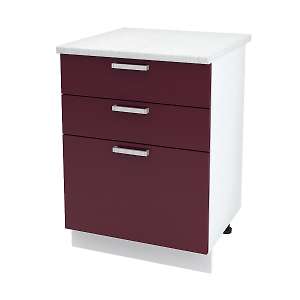 Шкаф напольный с тремя ящиками Бетон ШН3Я 600 Б/СТ