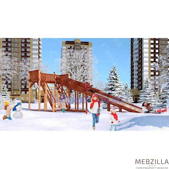 Купить зимняя деревянная горка савушка зима 6 - 209 000 руб.