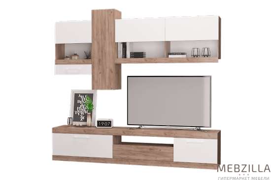 Купить набор мебели в гостиную невада дуб крафт табак/белый. комплект - 24 699 руб.