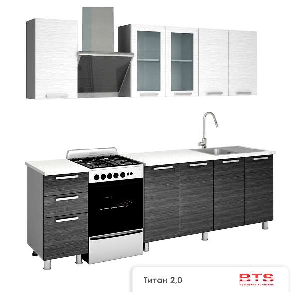 Купить кухня титан 2.0 м люкс комплект 5 - 33 625 ₽