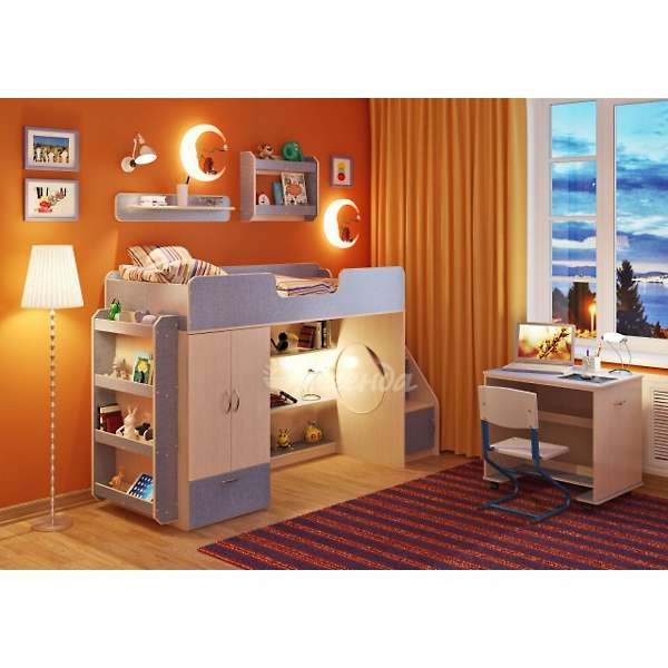 Купить кровать-чердак легенда 3.6 с полками - 32 820 ₽