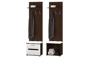 Мишель Тумба с мягким элементомвенге/белый страйп/экокожа Reex white