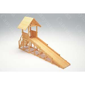 Зимняя деревянная горка Савушка Зима wood 5