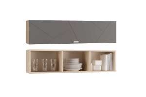 Скайлайн Шкаф настенный (1200) с горизонтальной дверью графит