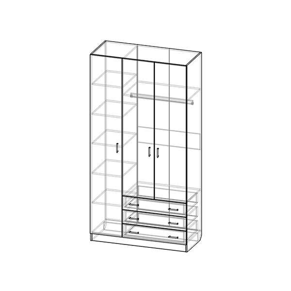 Купить шкаф трехстворчатый шр-313 - 16 160 ₽