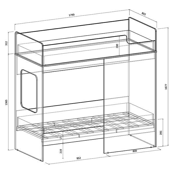 Купить двухъярусная кровать легенда d603.3 - 30 810 руб.