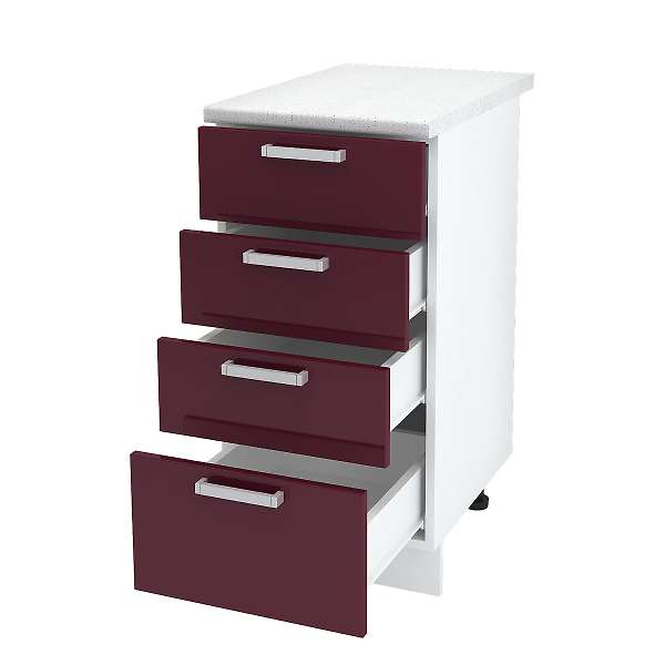 Купить шкаф напольный с четырьмя ящиками лира шн4я 400 б/ст - 4 713 ₽