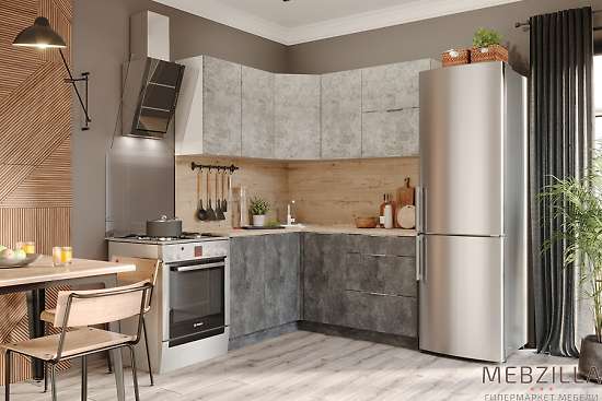 Купить кухня угловая асти. готовый комплект, бетон - 58 965 руб.