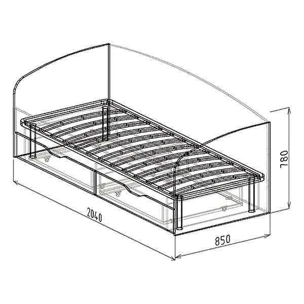 Купить кровать с ящиками и спинкой 24 статус - 13 820 руб.