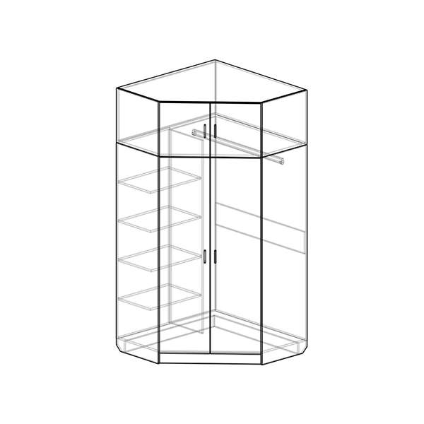Купить шкаф угловой с антресолью ушр-303 - 15 520 руб.