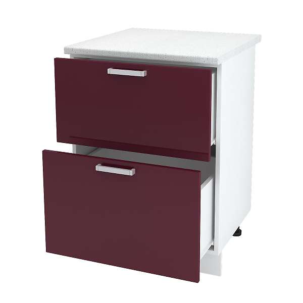 Купить шкаф напольный с двумя ящиками лира шн2я 600 б/ст - 4 954 ₽