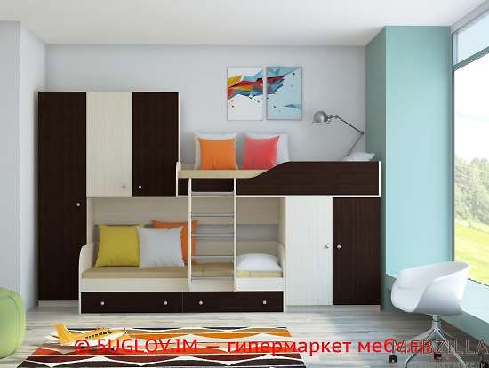 Купить кровать двухъярусная лео - 45 100 руб.